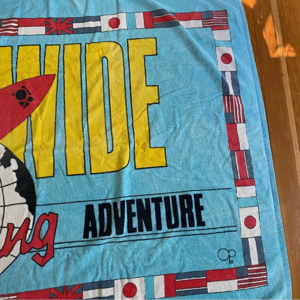Vintage OP Ocean Pacific Oversized Beach Towel World Surfing